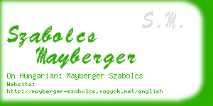 szabolcs mayberger business card